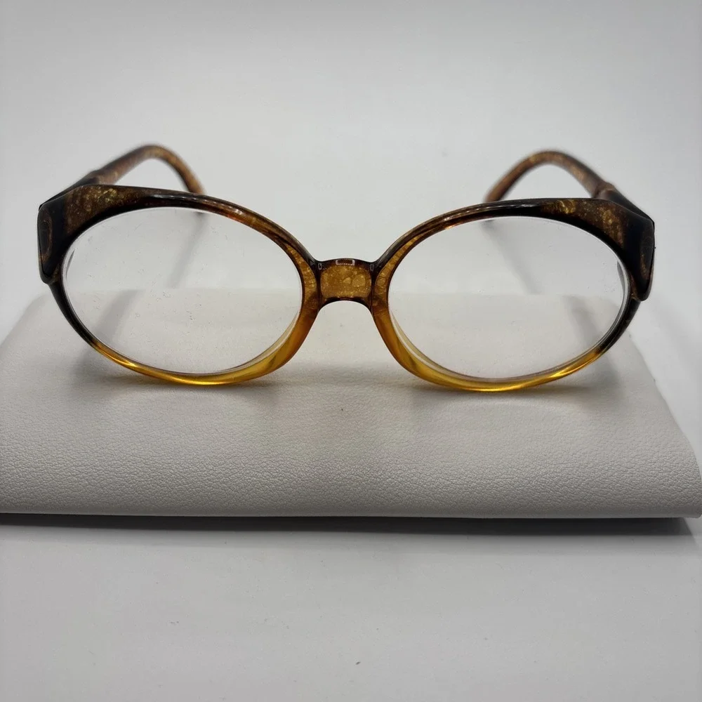 CHRISTIAN DIOR Vtg Oversized Eyeglasses 2019 10 GERMANY Amber Lucite Frame w/bag